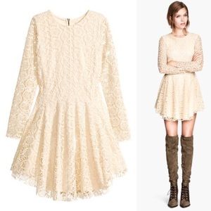 H&M Long Sleeve Lace Circle Dress - Size 2